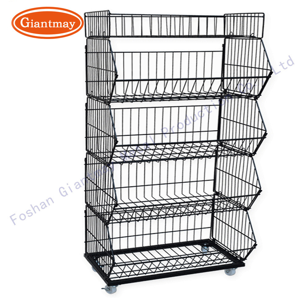 Popular Mesh Shelf Potato Chips Stand for Groceries Snacks Wire Storage Rack Shelf