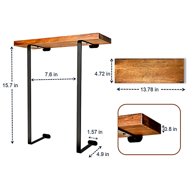 Towel Racks for Bathroom Wall Mounted, Metal Towel Holder with Wooden Shelf, Rolled Bath Towel and Hand Towel Storage Organizer