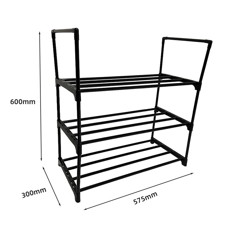 3 Layers Home Decor Organizer Adjustable Foldable Shelf Cabinet Metal Shoe Storage Stand Shoe Racks