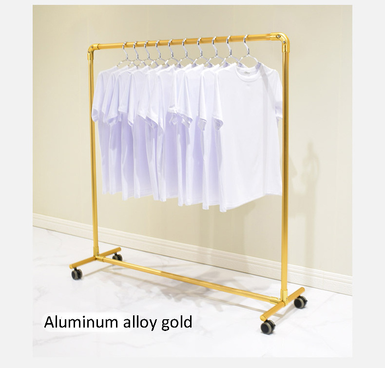 Giantmay Pink Clothes Hanger Rack Pretty Rose Gold Metal Garment Display Stand Racks