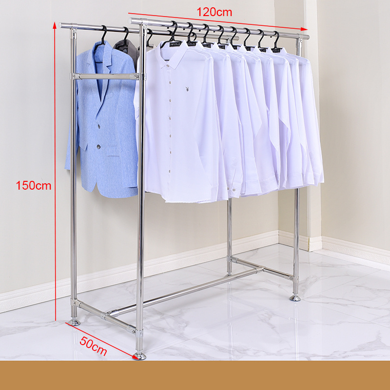 Giantmay Hanging Clothes Rack Retail Clothes Display Rack For Garment Store Stainless Steel Clothing Display Rack