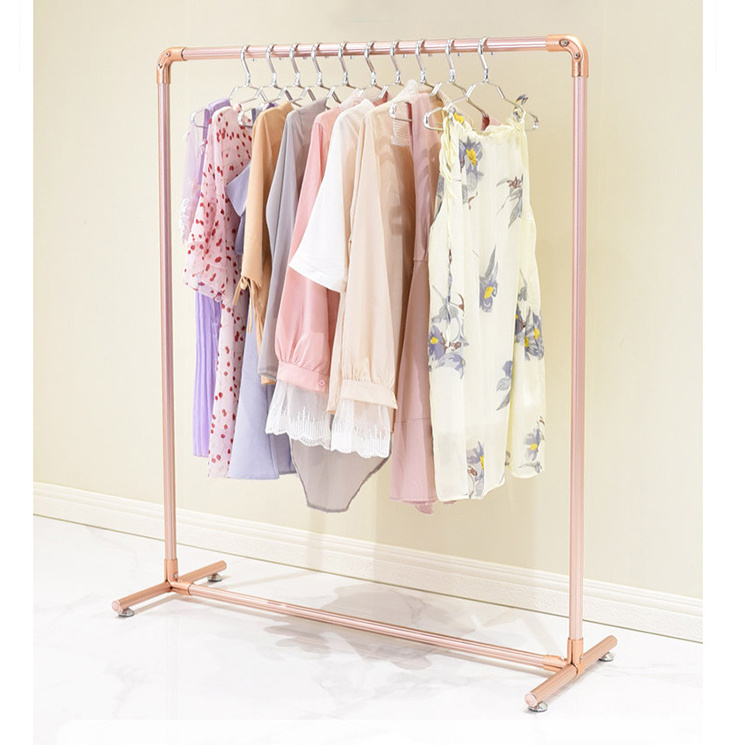 Giantmay Pink Clothes Hanger Rack Pretty Rose Gold Metal Garment Display Stand Racks