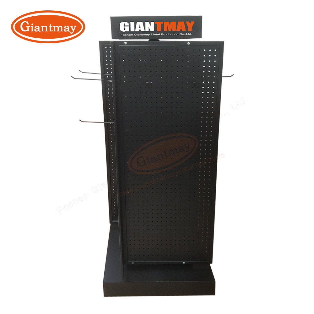 Rotating Display Stand Turntable 360 Degree 4 Sides Supermarket Hanging Display Rack Peg Board Accessories Display Rack