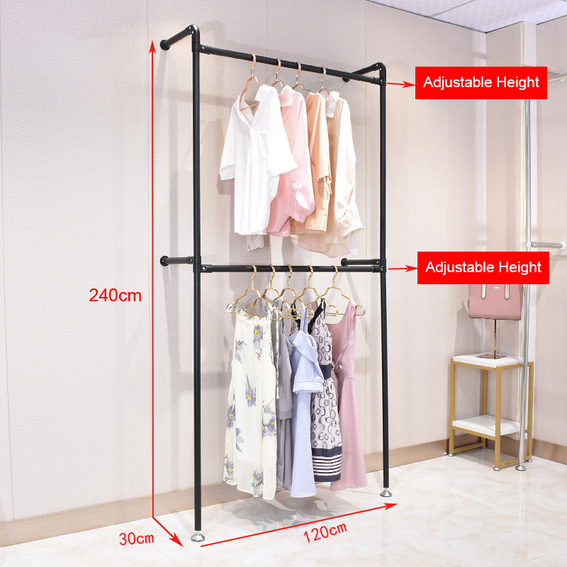 Wall Mounted Cloakroom Bedroom Clothes Storage Rack Retail Clothing Garment Store Display Stand