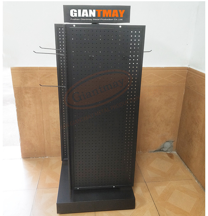 Rotating Display Stand Turntable 360 Degree 4 Sides Supermarket Hanging Display Rack Peg Board Accessories Display Rack