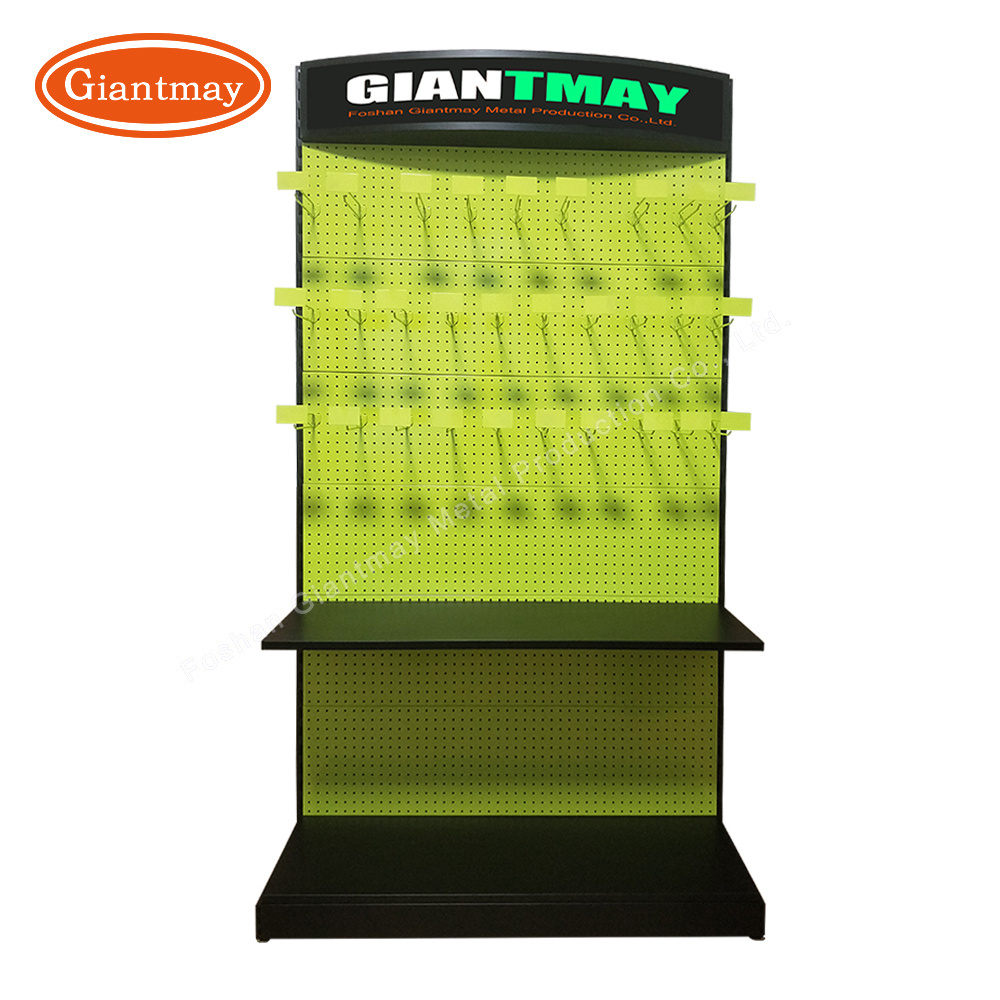 Pegboard Retail metal Shop Display Stand Hardware Store Tools Display Rack peg board floor merchandise display stand