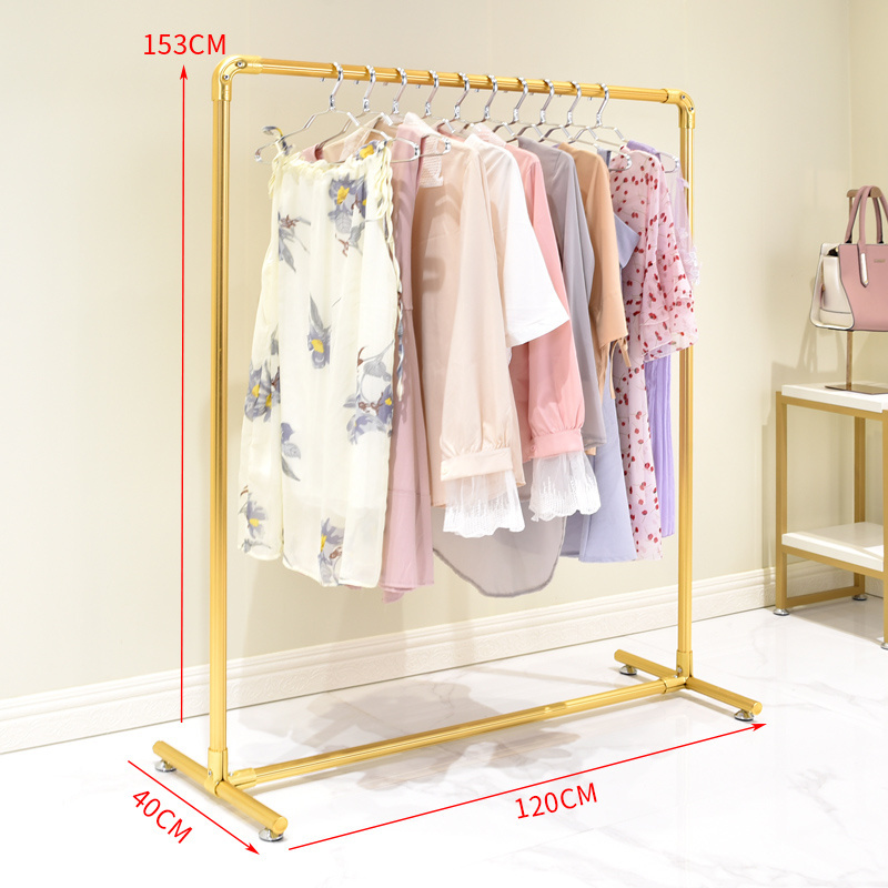 Giantmay Pink Clothes Hanger Rack Pretty Rose Gold Metal Garment Display Stand Racks