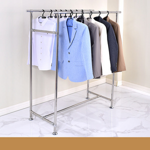 Giantmay Hanging Clothes Rack Retail Clothes Display Rack For Garment Store Stainless Steel Clothing Display Rack