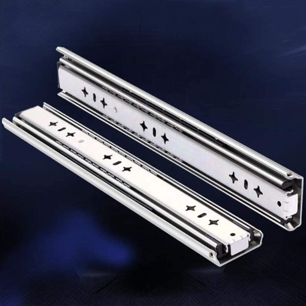 GUANZHIYU Heavy Duty Drawer Slides with Screws 3 Fold Ball Bearing Stainless Steel Side Mount Undermount  Drawer Rails