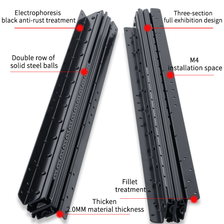 Crown Ball bearing glide Stair cabinets Cabinets Wardrobe Bottom-mounted heavy-duty drawers Slide rails