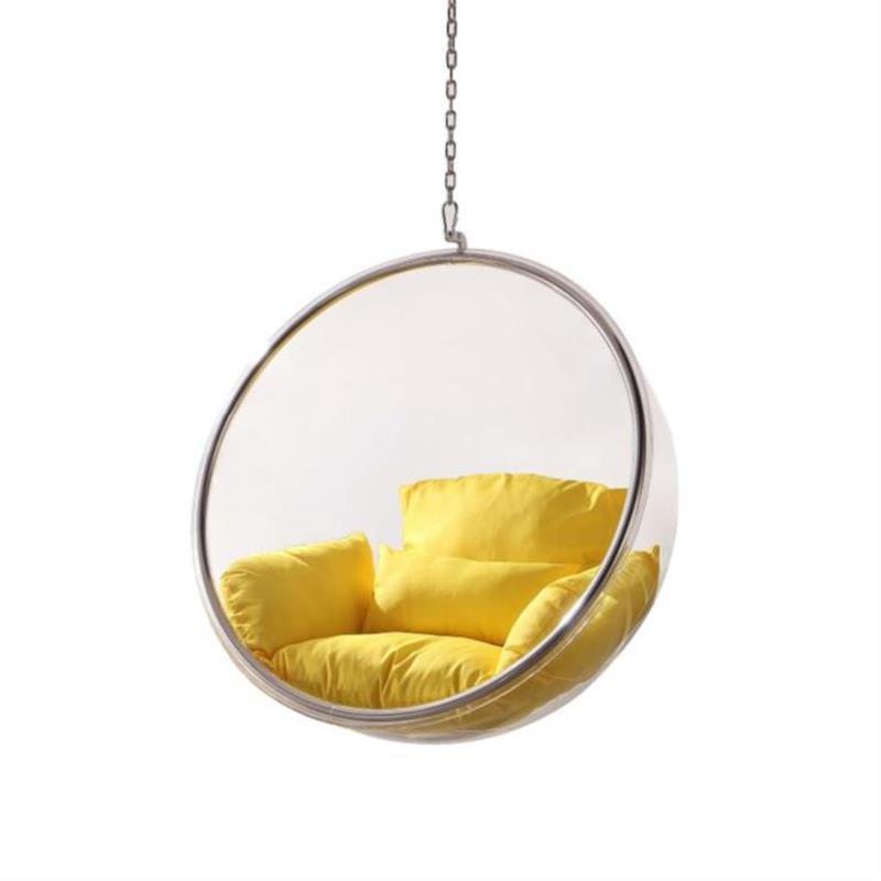 Acrylic Hanging Chair Egg Swing Ball Golden Bubble Chairs Outdoor With Hanging Chain Swing Chair