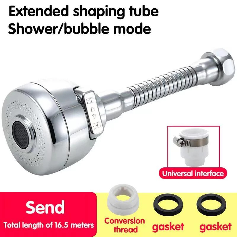 Extend 360 Degree Universal Splash Filter Flexible Faucet Sprayer Bathroom Kitchen Wash Tap Adapter Spray Head