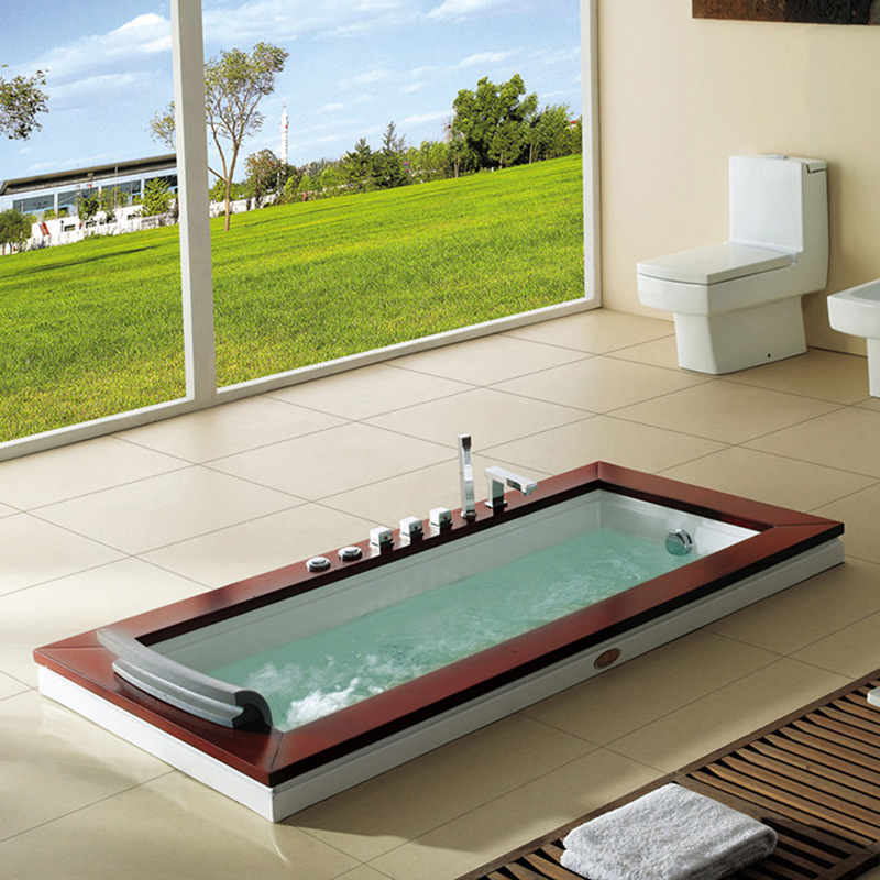 Embedded noble single person drop-in whirlpool bathtub with massage jet