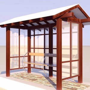 ODM Wooden bus stop shelters high quality used busstation for sale