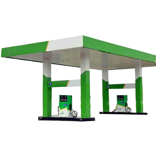 Fuel Canopy Petrol Pump Prefab Led Light Modern Steel Durable Gas Station Commercial Service Filling Gasoline ISO9001 CN;GUA