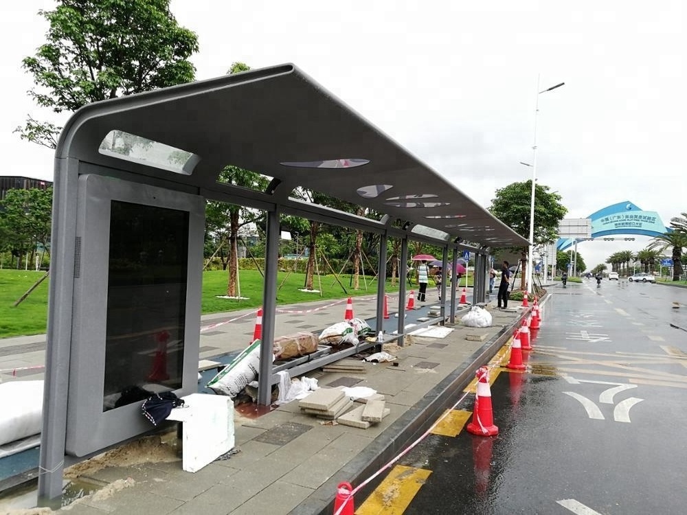 Passenger Waiting Shelter Outdoor Shelter Stainless Steel Bus Stop Shelter Price for Wholesale