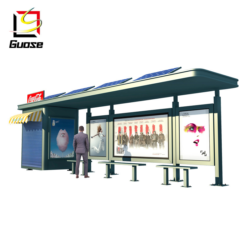 Special bus station design with sales kiosk outdoor bus stop shelter