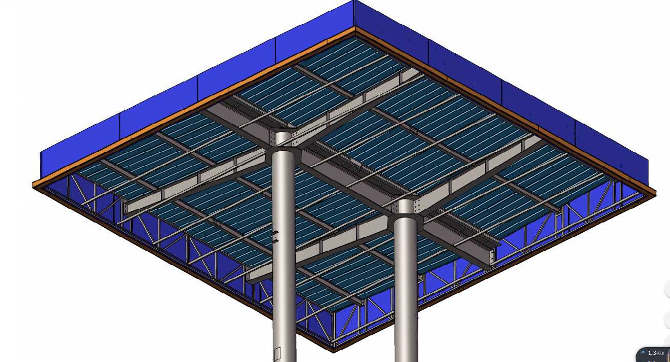 steel structure for petrol station canopies design