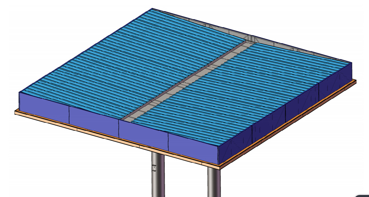 steel structure for petrol station canopies design