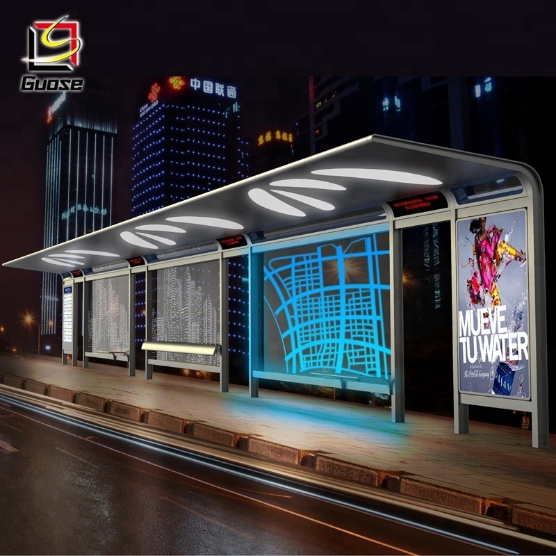 Passenger Waiting Shelter Outdoor Shelter Stainless Steel Bus Stop Shelter Price for Wholesale