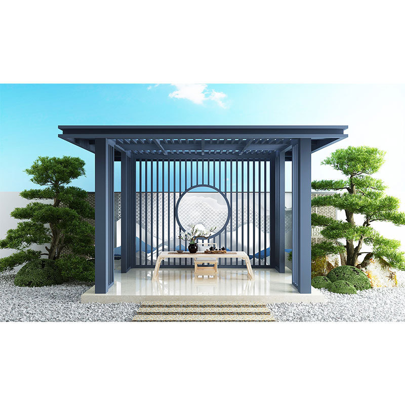 Hot Sell Outdoor Modern Louvre Pergolas Cover Aluminium Balcony Gazebo Garden Pavilion wooden pavilion kits