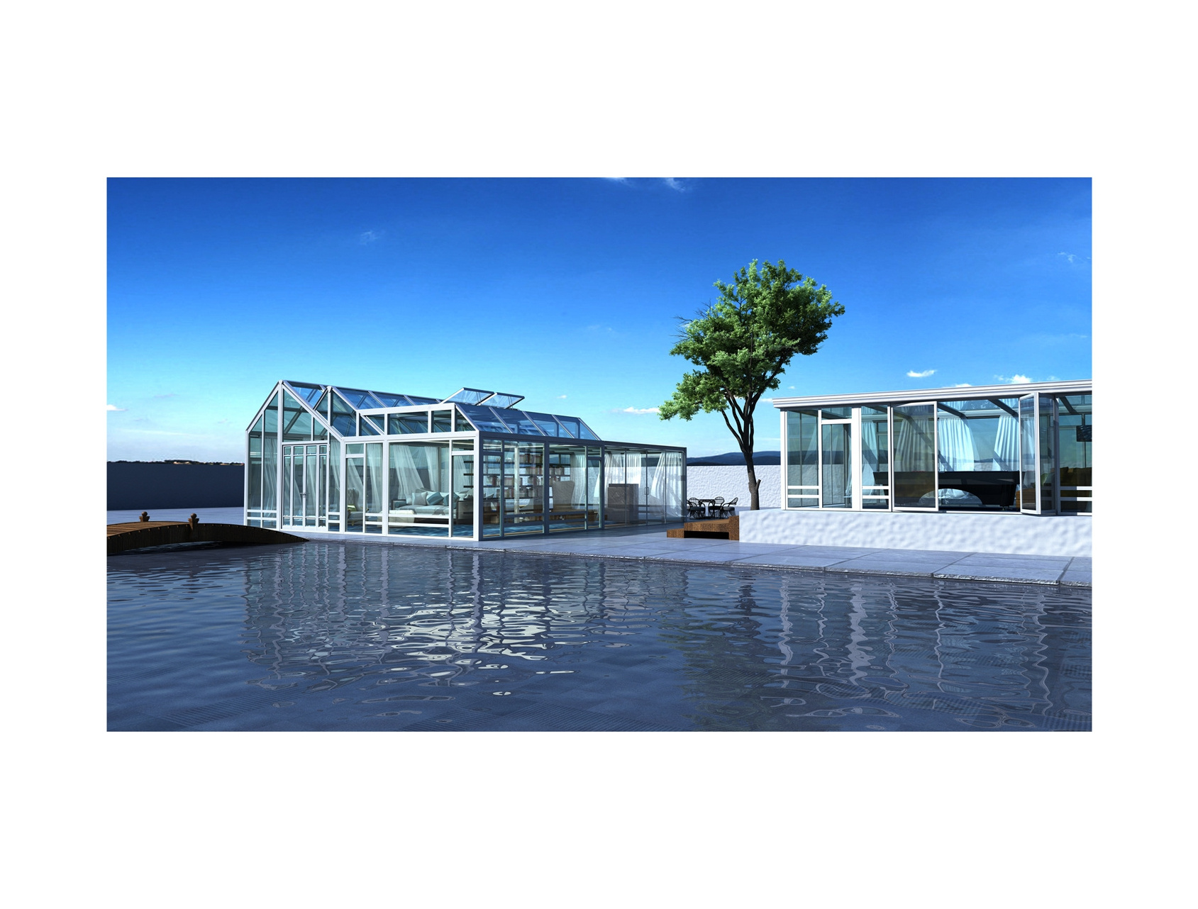 Prefabricated Glasshouse Sun Room Glass House Outdoor Aluminium Solarium Sunroom