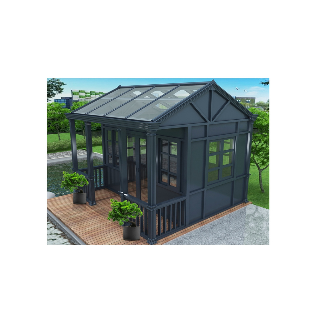 Prefabricated Glasshouse Sun Room Glass House Outdoor Aluminium Solarium Sunroom