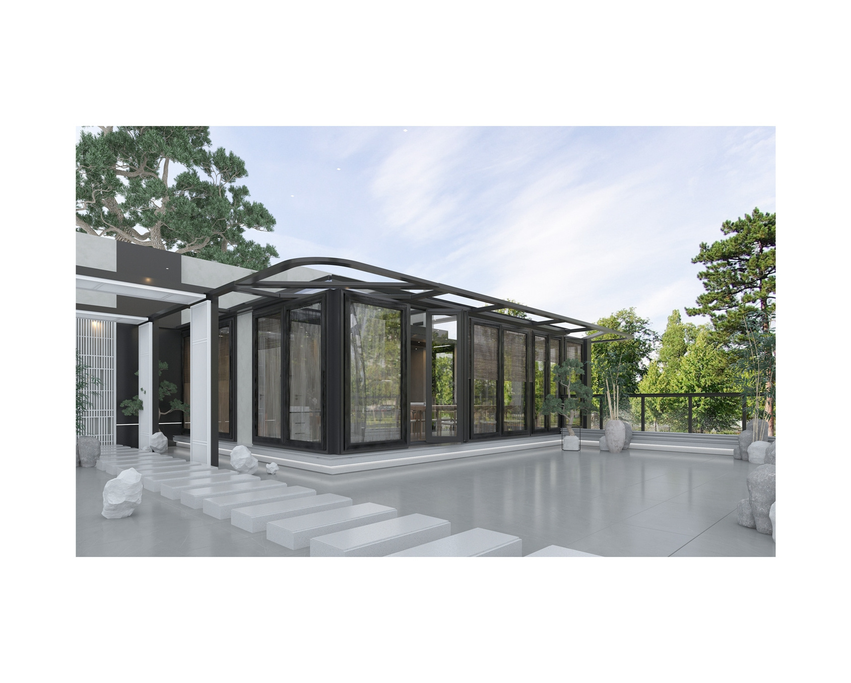 Prefabricated Glasshouse Sun Room Glass House Outdoor Aluminium Solarium Sunroom