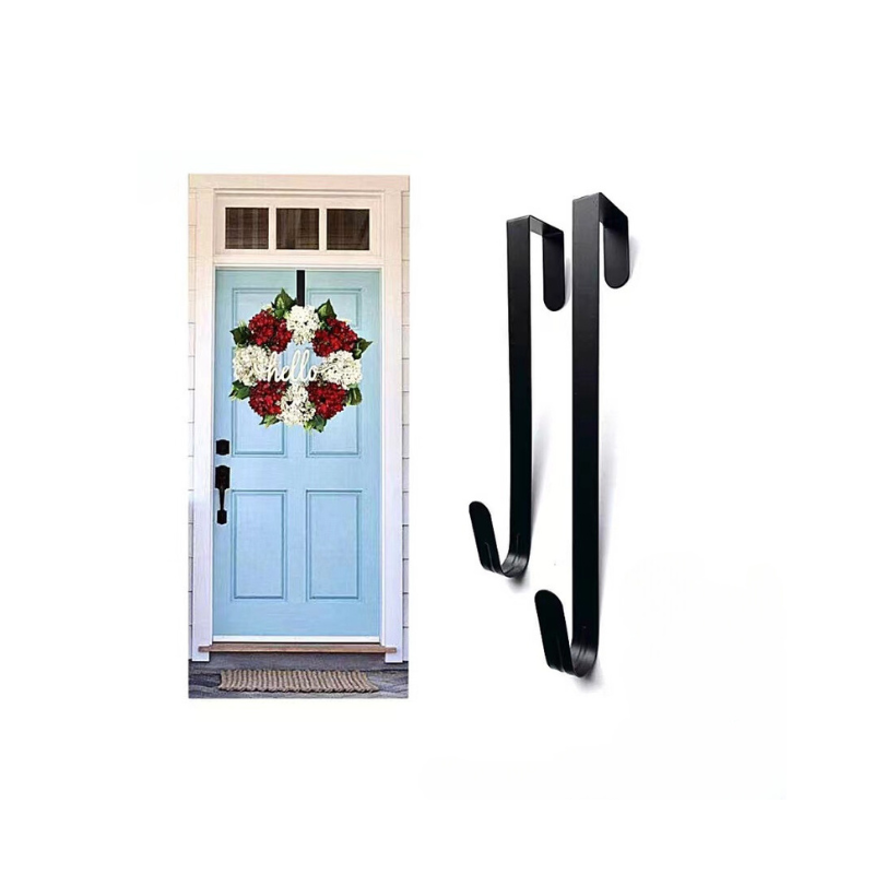 Manufacturers spot front door decoration metal single hook black hook garland hanger