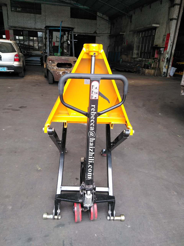 1000kg hand operated scissor high lift manual pallet jack for sale