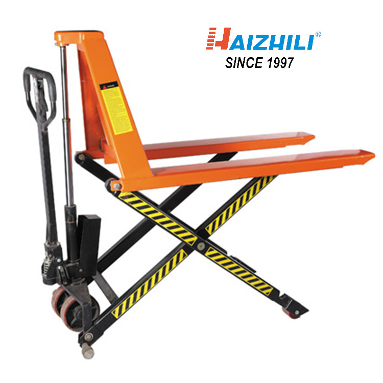 1000kg hand operated scissor high lift manual pallet jack for sale