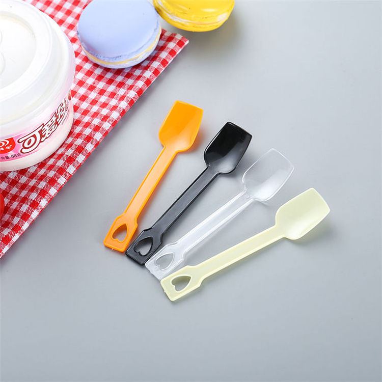 2020 Wholesale Thicken Eco Disposable Plastic Pudding Yogurt Scoop Ice Cream Spoon