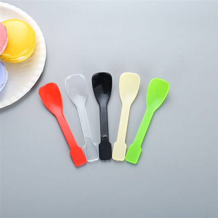 2020 Wholesale Thicken Eco Disposable Plastic Pudding Yogurt Scoop Ice Cream Spoon