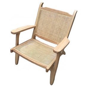 Vintage Danish Hans Wegner Easy Woven Wooden Lounge Chair