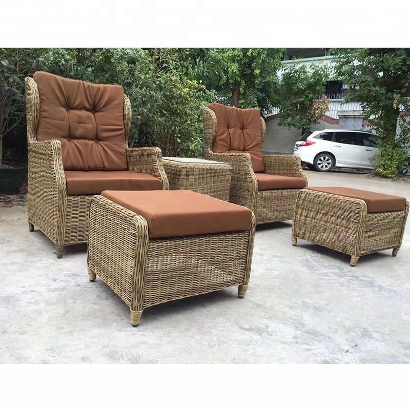 Outdoor Leisure Rattan Wicker Lounge Chair Garden Furniture Aluminum Frame Relax Chair Set