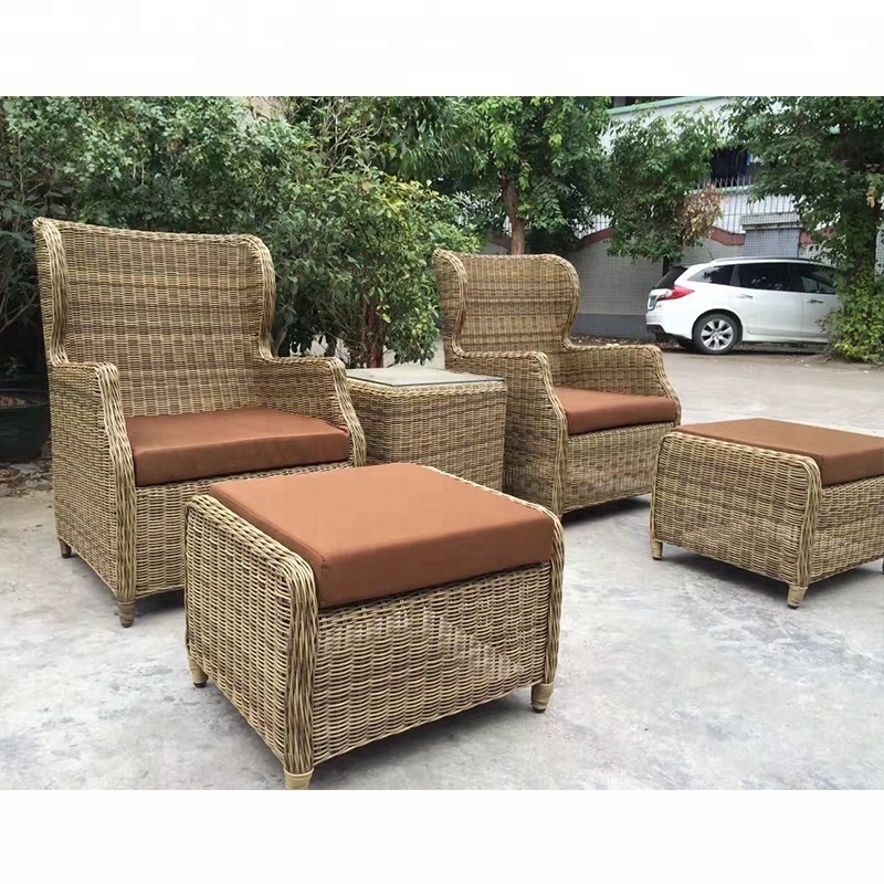 Outdoor Leisure Rattan Wicker Lounge Chair Garden Furniture Aluminum Frame Relax Chair Set