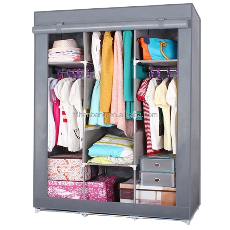 Cheap Large Portable Closet Storage Organizer Wardrobe Clothes Rack