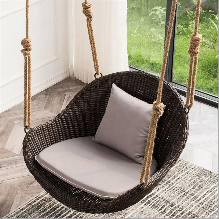 Home indoor balcony double hanging basket rattan rocking chair courtyard outdoor swing