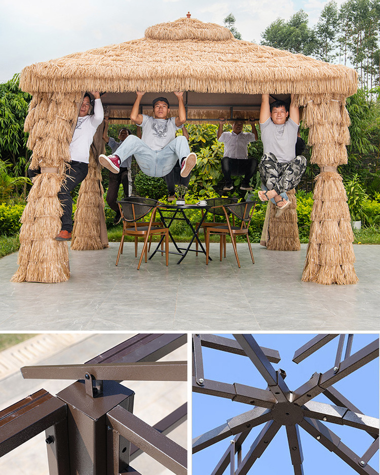 Balinese outdoor table sunshade artificial grass beach garden umbrella