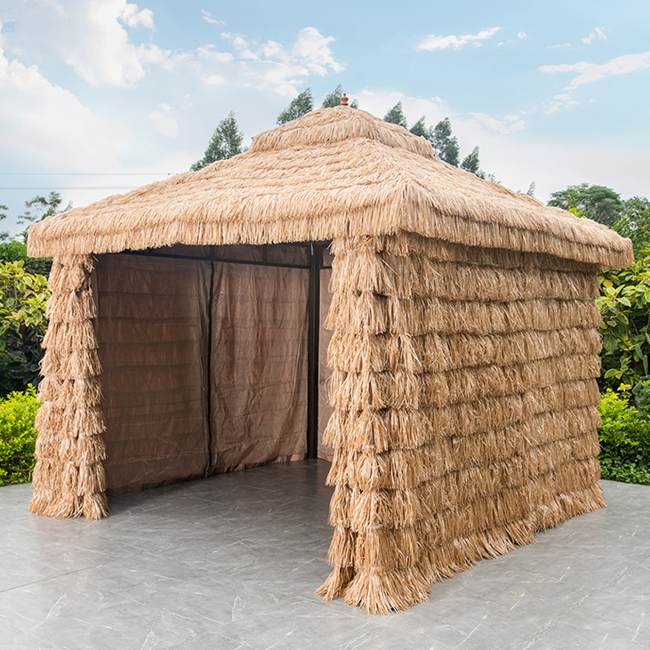 Balinese outdoor table sunshade artificial grass beach garden umbrella