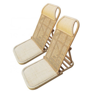 Portable Wicker Rattan Wood Cane Folding Fold up Beach Chair