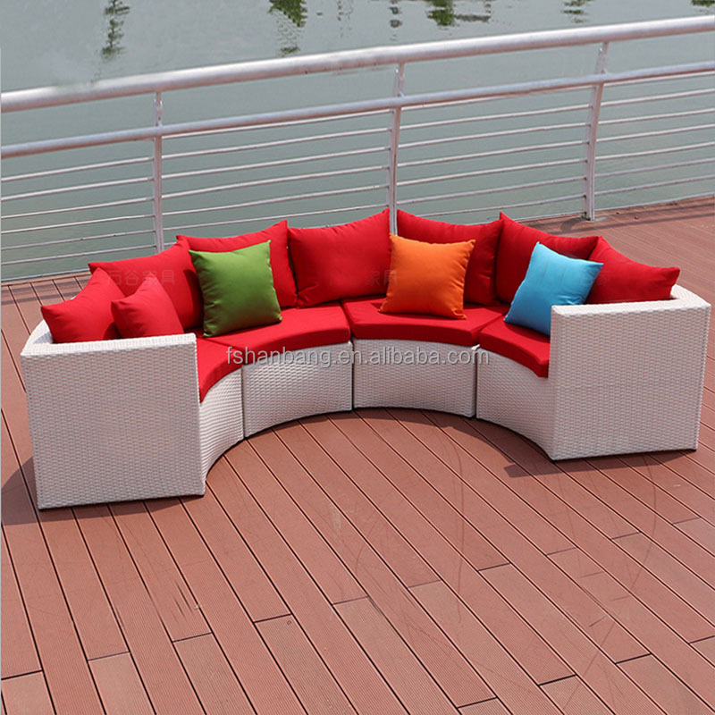 Patio Round Semic Circle Garden Wicker Sofa