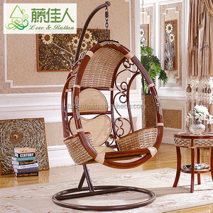 High Quality Indoor Wicker Natural Rattan Furniture Comfort Natural Rattan Hanging Swing Chair