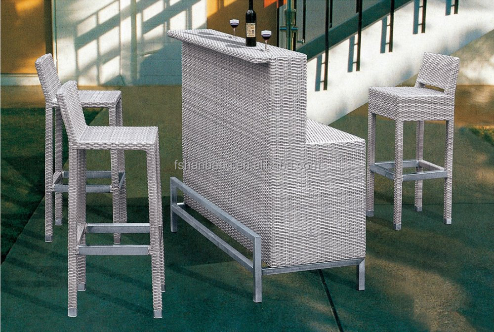 High Quality White Aluminum Bistro High Chair and High Top Table Outdoor Furniture