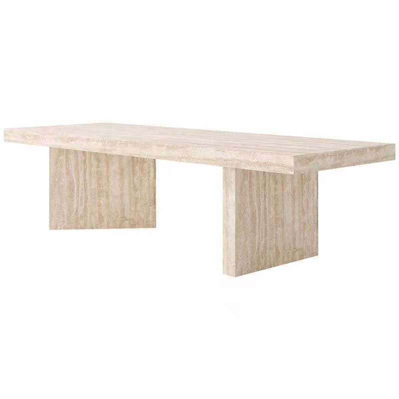 Round Rectangular Gold Titanium Stainless Steel Metal Natural Artificial Travertine Sintered Stone Luxury Marble Dining Table