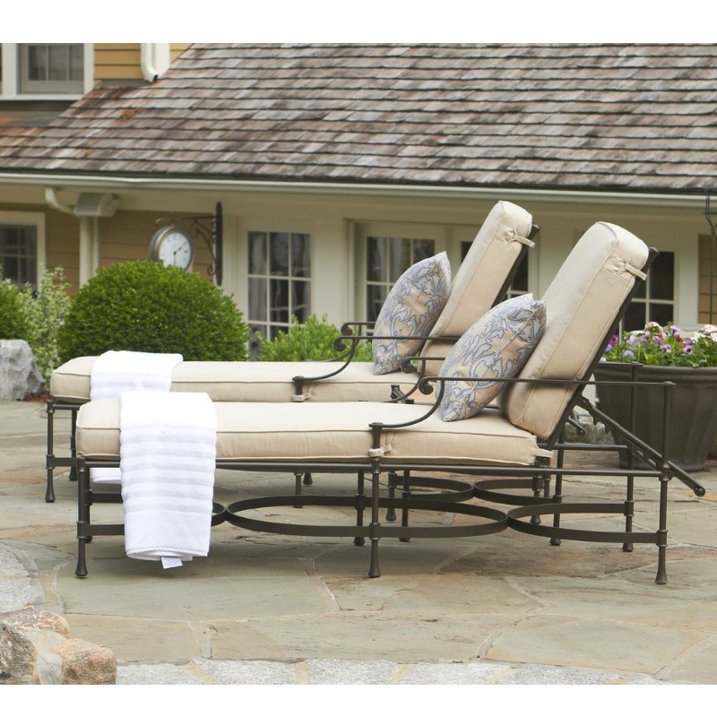 Elegant Garden Patio Terrace Deck Cast Aluminum Adjustable Chaise Lounge