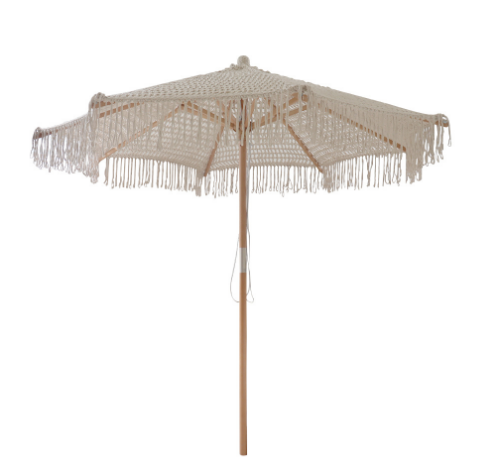 Outdoor custom garden cafe terrace folds beach sun rattan umbrellas