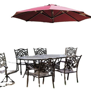 High Quality Cast Aluminum outdoor table swivel chair set