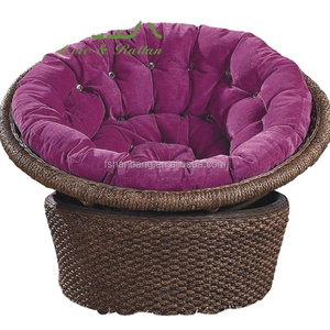 Water Hyacinth Natural Rattan Living Room Large Leisure Lounge Purple Moon chair for Adults