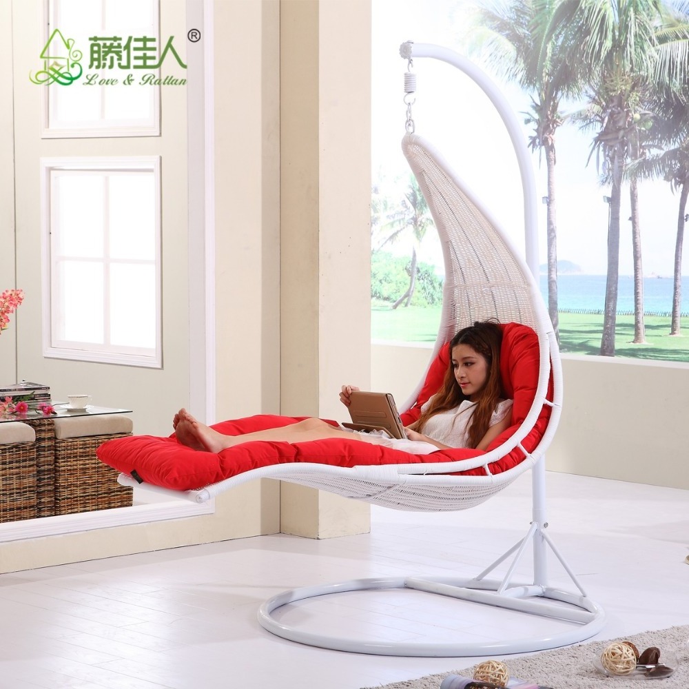 Outdoor Garden Patio Wicker Rattan Swing Chair Bed